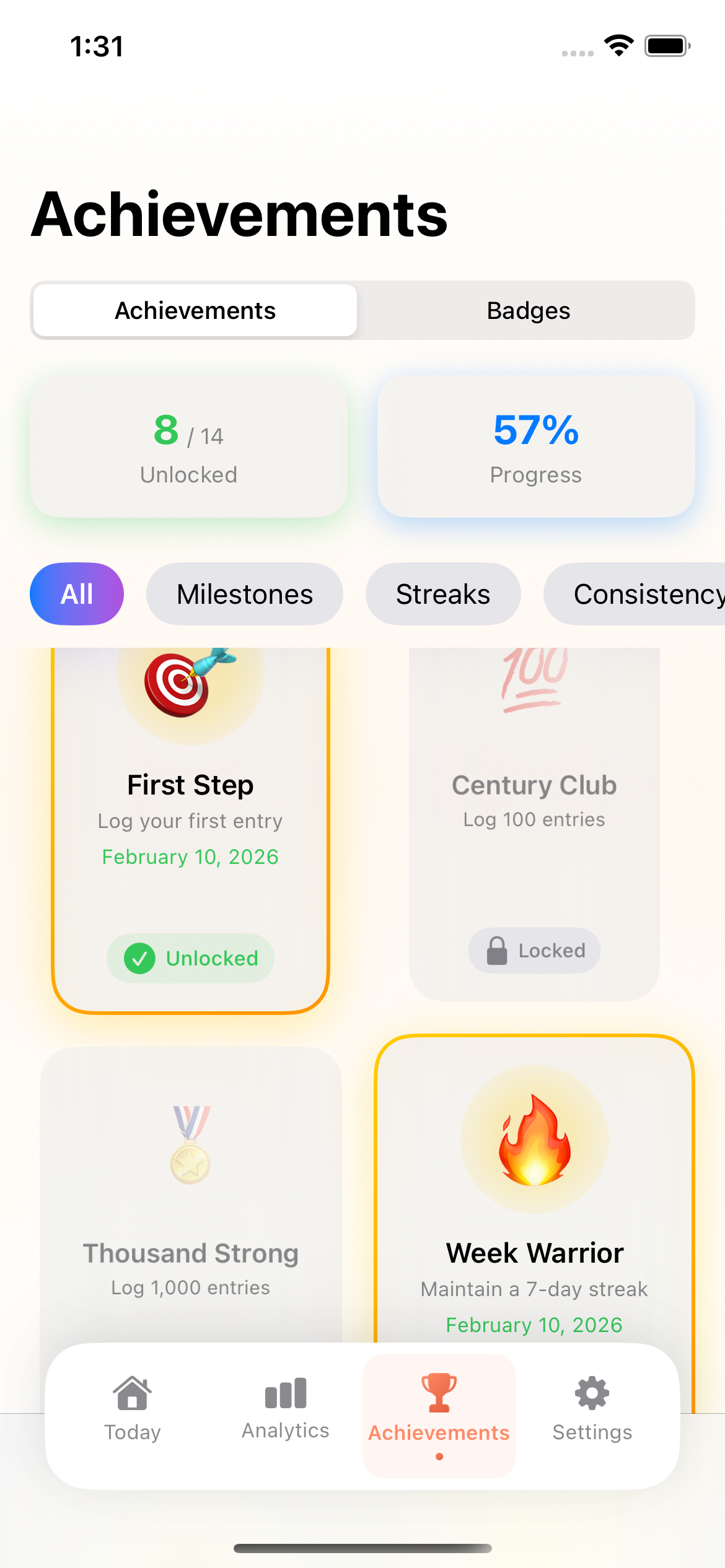 HabitPuppy Achievements - Earn rewards for your progress